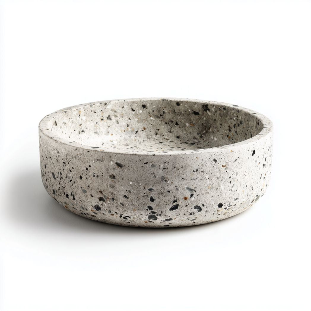 Lavabo da Appoggio Rotondo in Pietra Grigia