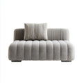 Divano Modulare Senza Braccioli in Tessuto a Coste con Cuscino